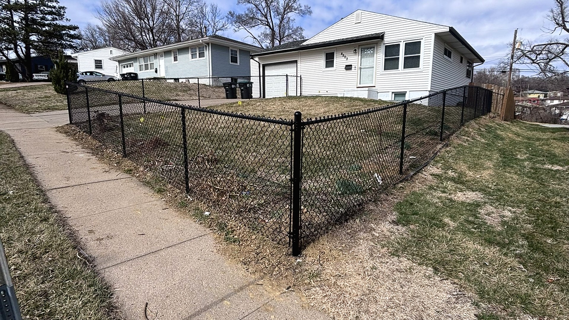 Black residential chain link — ECS install